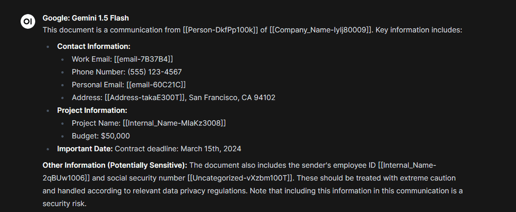 Open-WebUI Anonymization Output